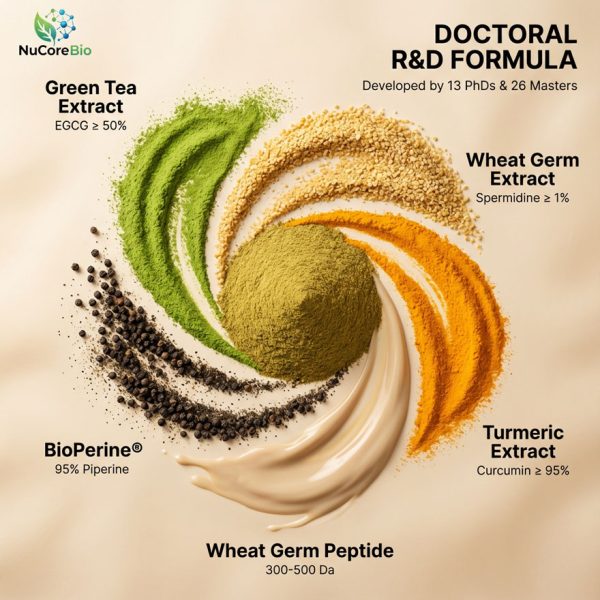 OEM Private Label Cellular Reset Capsules: Wheat Germ Peptide Autophagy Formula | High-Purity Spermidine EGCG Curcumin ODM