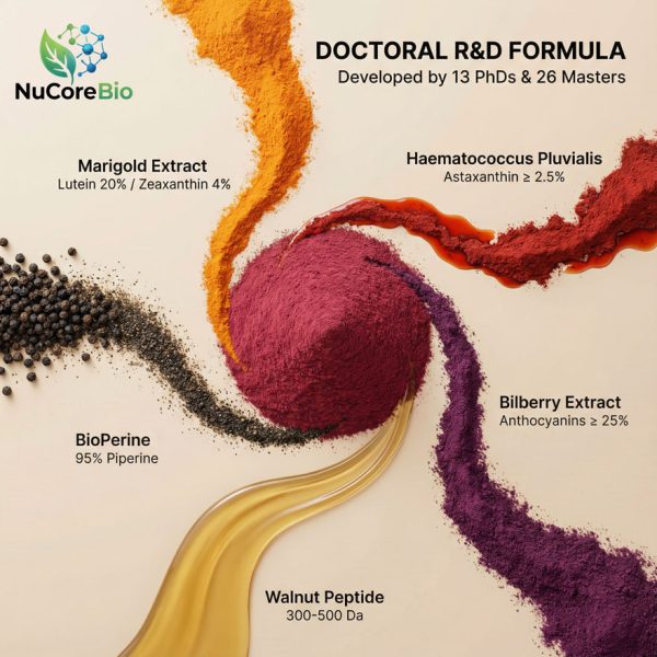 Eye Vision Shield Pro OEM: Walnut Peptide 300-500Da with Lutein & Zeaxanthin - Private Label High-Potency Blue Light Filter Formula