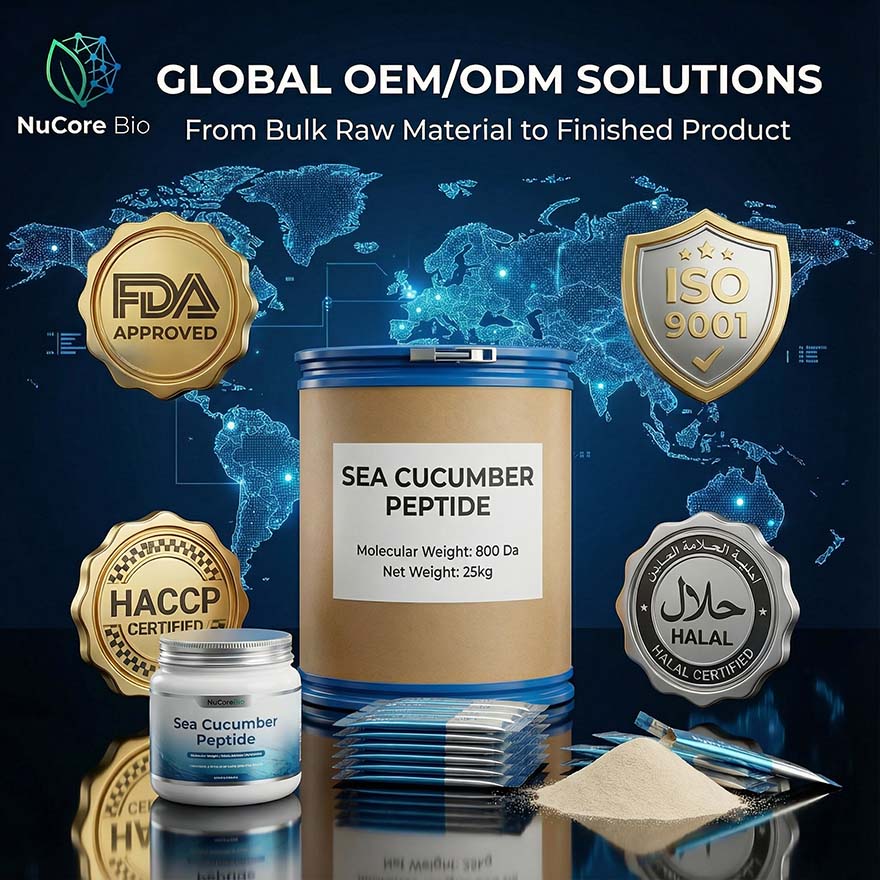 Pure Sea Cucumber Peptide Powder | <1000 Dalton Oligopeptide | Immune Support OEM/ODM | GMP Certified Marine Collagen Bulk |  Sea Cucumber  Protein Peptide | - Image 6