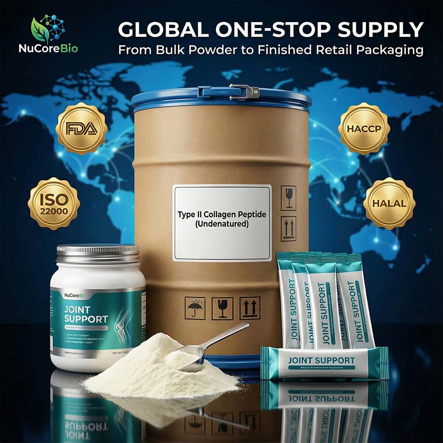 NuCUndenatured Type II Collagen Peptide | Hydrolyzed Tilapia Scale Collagen Powder | 800-1000Da Micro-Active Joint Support & Cartilage Repair | OEM/ODM Private Label Supplement Supply - Image 6