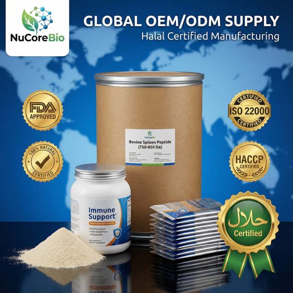 Spleen Protein Peptide Powder | 750-850Da Bio-Active Micro-Peptides for Immune Support | High Purity 90% Protein | Wholesale OEM/ODM Private Label Supplement Supply
