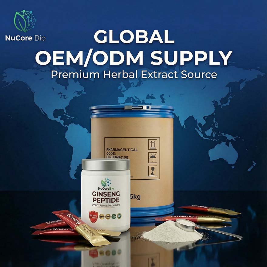 Premium Ginseng Peptide Powder, 300-500Da Small Molecule Panax Ginseng Extract, High Ginsenoside Content for Immune Support & Vitality, GMP/ISO Certified Bulk Supply, Private Label OEM/ODM Service | Ginseng  Protein Peptide - Image 6