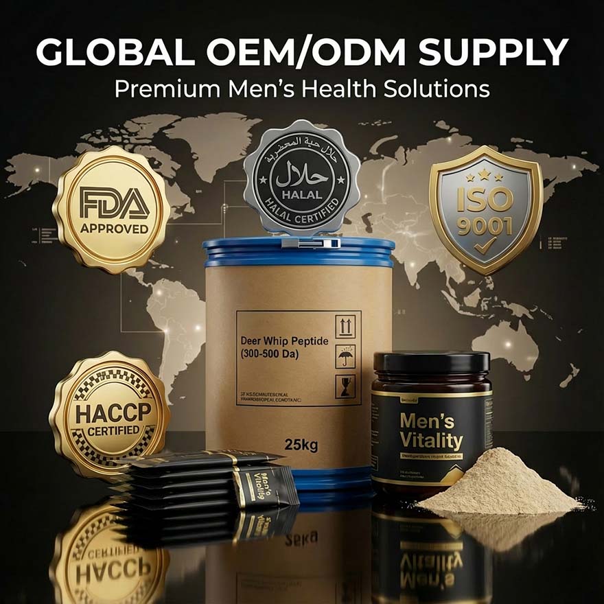 Wholesale Pure Deer Whip Peptide Powder | 300-500 Dalton Small Molecule Stag Extract for Male Vitality & Kidney Health | Premium Bulk Supplement Raw Material | Private Label OEM/ODM Service  |Deer Whip  Protein Peptide - Image 6