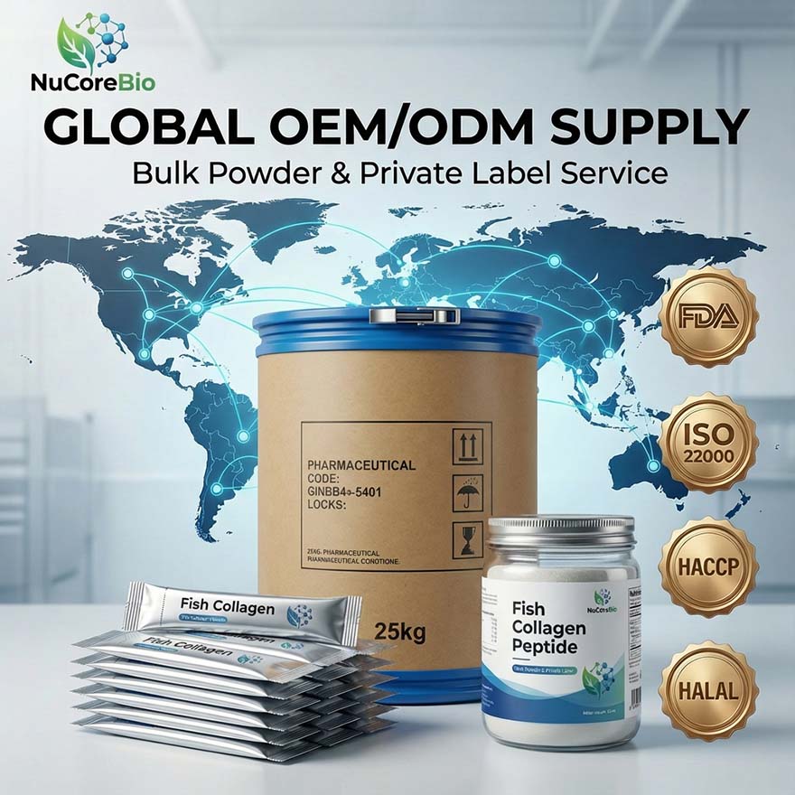 Hydrolyzed Fish Collagen Peptide Powder 800-1000 Dalton | Hydrolyzed Tilapia Scale Collagen | High Hydroxyproline for Skin & Joint Health | Premium OEM/ODM Private Label Supplement Raw Material | ISO & Halal Certified Global Supply - Image 6