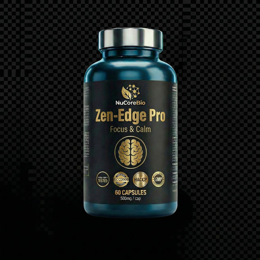 Private Label Zen-Edge Pro Nootropic Capsules | Custom Ashwagandha KSM-66 & L-Theanine Formula | OEM/ODM Stress Relief & Focus Supplement for Brain Health | High Potency Saffron Extract - Image 7