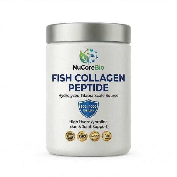 Hydrolyzed Fish Collagen Peptide Powder 800-1000 Dalton | Hydrolyzed Tilapia Scale Collagen | High Hydroxyproline for Skin & Joint Health | Premium OEM/ODM Private Label Supplement Raw Material | ISO & Halal Certified Global Supply