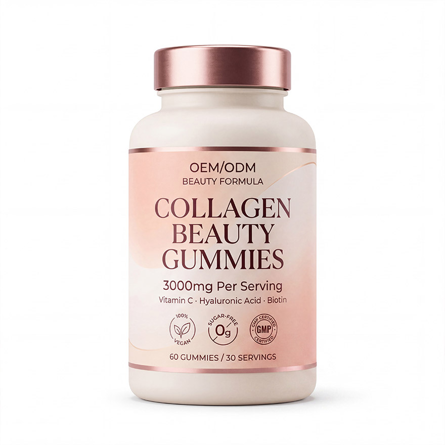Vegan Collagen Beauty Gummies for Hair Skin Nails, 3000mg Hydrolyzed Peptides with Biotin & Vitamin C, Sugar-Free Pectin Base, Private Label Supplement OEM/ODM, Low MOQ 500 Bottles, GMP Certified Manufacturing by NuCoreBio. - Image 7