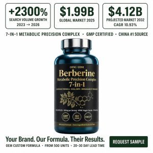 Custom Berberine HCl Supplement 7-in-1 Complex | OEM/ODM Metabolic Support | High Purity Active Peptides | Private Label Low MOQ 500 & Rapid 20-Day Lead Time - Image 2