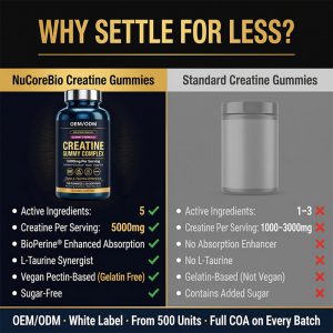 Premium Creatine Gummies OEM/ODM: 5000mg High-Potency Complex with BioPerine & Taurine, Vegan Sugar-Free Private Label Supplement Manufacturing - Low MOQ 500 Units, Rapid Global Fulfillment - Image 4