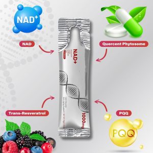 Bulk NAD+ Supplement Powder Packets 1000mg | Private Label Anti-Aging NAD Plus Booster with Resveratrol PQQ CoQ10 | OEM/ODM Custom Formula Active Peptide Drink for Wellness Brands & TikTok Sellers - Image 2