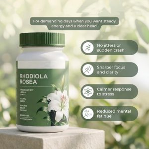 Bulk Rhodiola Rosea Extract Capsules | Pure Adaptogen Supplement for Stress Support & Mental Clarity | Private Label OEM/ODM Manufacturing & Custom Formula Services | High Potency Natural Energy Booster Wholesale | 60 Capsules In Stock Ready to Ship - Image 3