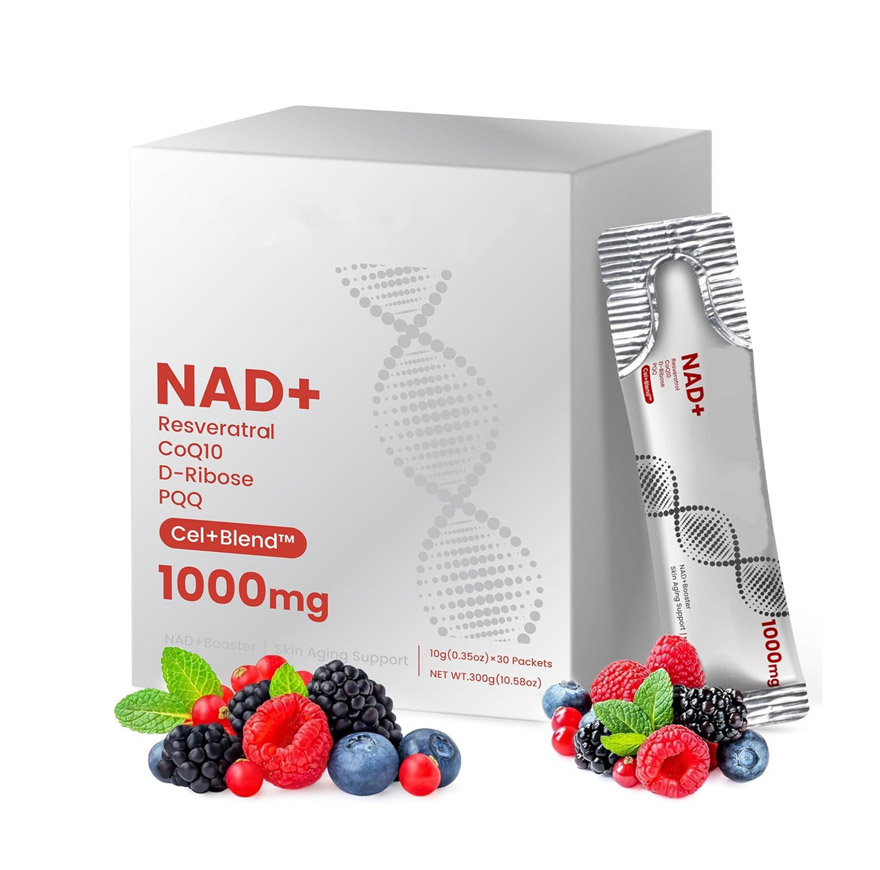 Bulk NAD+ Supplement Powder Packets 1000mg | Private Label Anti-Aging NAD Plus Booster with Resveratrol PQQ CoQ10 | OEM/ODM Custom Formula Active Peptide Drink for Wellness Brands & TikTok Sellers - Image 3