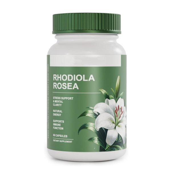 Bulk Rhodiola Rosea Extract Capsules | Pure Adaptogen Supplement for Stress Support & Mental Clarity | Private Label OEM/ODM Manufacturing & Custom Formula Services | High Potency Natural Energy Booster Wholesale | 60 Capsules In Stock Ready to Ship