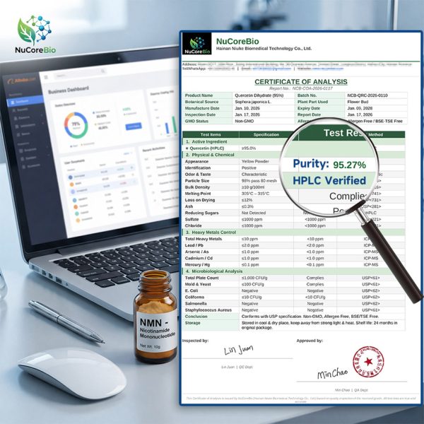 High-Purity Quercetin 95% Powder | Custom OEM/ODM Bioactive Peptides | USA Stock, HPLC Verified, GMP Certified, 3-5 Day Delivery