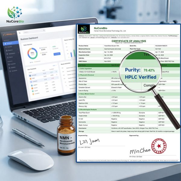 Pure Yeast Beta Glucan 70% Powder | Custom OEM/ODM Immune Peptides | USA Stock, HPLC Verified, GMP Certified, 3-5 Day Delivery