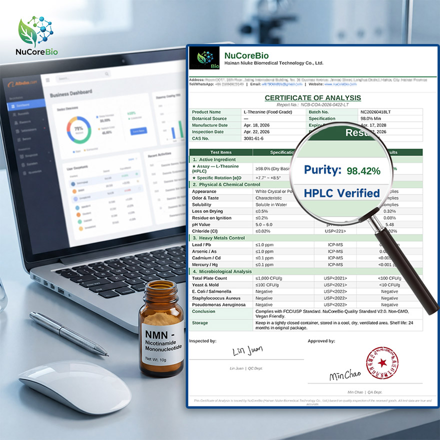 L-Theanine 98% Bulk Powder: OEM/ODM Custom Capsules | HPLC Verified Purity | USA Stock 3-5 Days Delivery | Private Label Sleep & Stress Relief Nootropic Supplement Supplier - Image 3