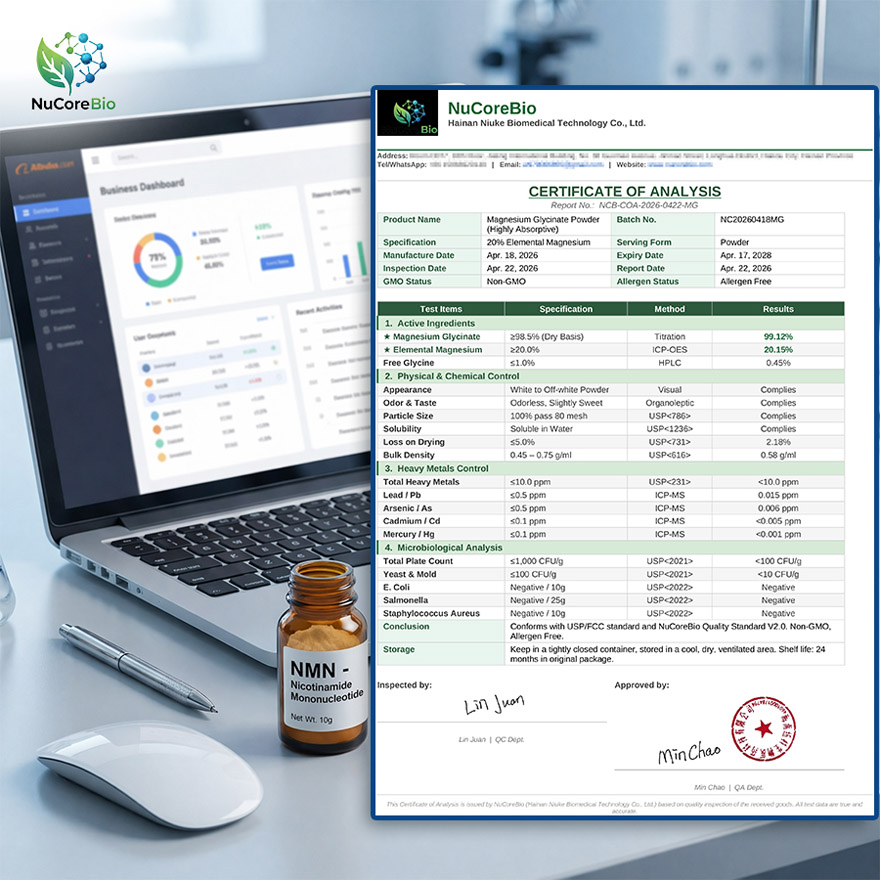 High-Absorptive Magnesium Glycinate Powder | Custom OEM/ODM Supplement Service | USA Stock, HPLC Verified, GMP Certified, 3-5 Day Fast Delivery - Image 2