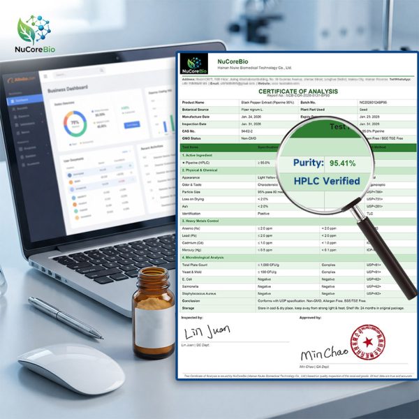 High-Purity Piperine 95% Black Pepper Extract | Custom OEM/ODM Bioactive Peptide Formulas | USA Stock, HPLC Verified, GMP Certified, 3-5 Day Delivery