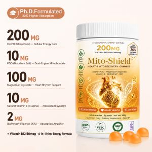 Mito-Shield™ CoQ10 PQQ Gummies OEM: Bulk Private Label Mitochondrial Energy Heart Health Supplement Manufacturer - Image 2