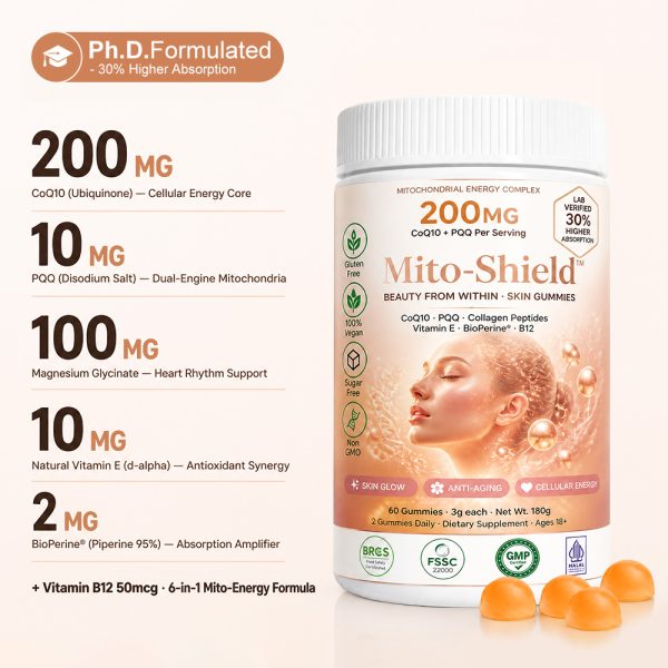 Private Label CoQ10 PQQ Collagen Peptide Gummies OEM: Bulk Anti-Aging Skin Beauty Supplement Manufacturer
