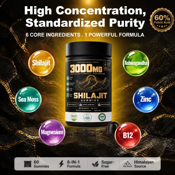 Bulk Shilajit Peptide Gummies OEM | Private Label 6-in-1 Male Wellness Custom Supplement Wholesale