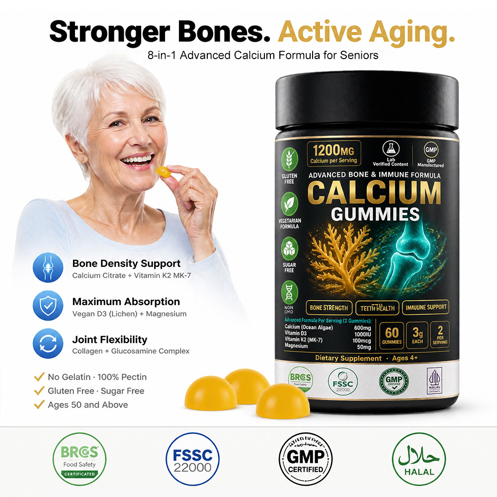 White Label Calcium Gummies for Seniors: Custom Bone Density Joint Support Supplement OEM - Image 3
