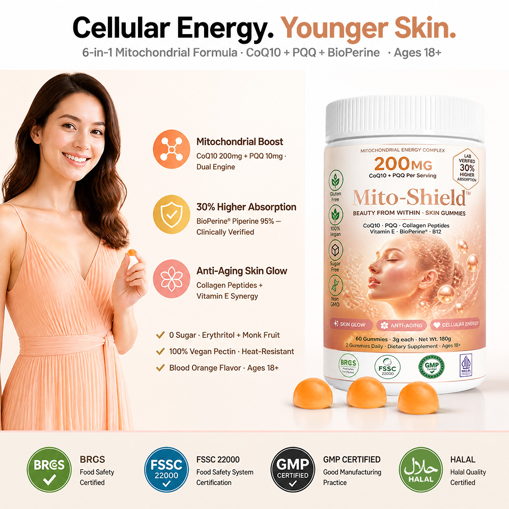 Private Label CoQ10 PQQ Collagen Peptide Gummies OEM: Bulk Anti-Aging Skin Beauty Supplement Manufacturer - Image 4