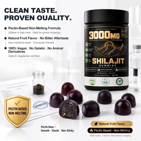 Bulk Shilajit Peptide Gummies OEM | Private Label 6-in-1 Male Wellness Custom Supplement Wholesale