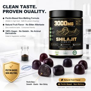 Bulk Shilajit Gummies OEM/ODM | Private Label 6-in-1 Male Vitality Blend Supplement Custom Manufacturing | 3000mg Himalayan Shilajit Extract 60% Fulvic Acid Wholesale - Image 4