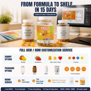 Custom Sugar-Free Active Peptide Multivitamin Kids Gummies: Low MOQ Supplement OEM/ODM B2B Solutions - Image 5