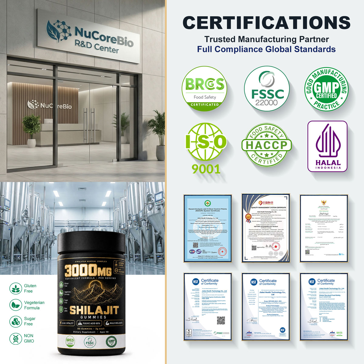 Bulk Shilajit Peptide Gummies OEM | Private Label 6-in-1 Male Wellness Custom Supplement Wholesale - Image 5