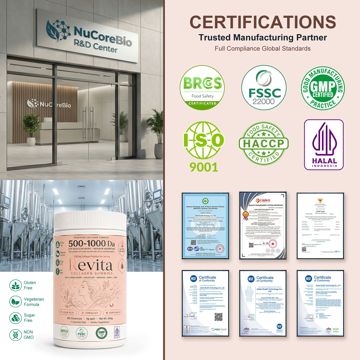 Private Label Collagen Gummies 500-1000 Da | OEM ODM Bulk Beauty Supplements Manufacturer - Image 5
