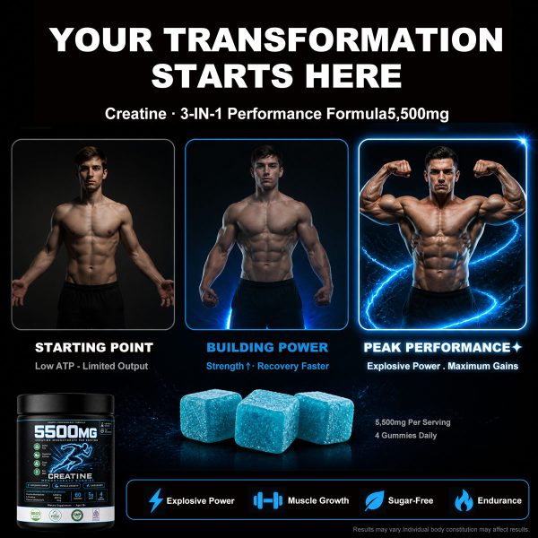 OEM Bulk Creatine Monohydrate Gummies 5500mg | Private Label Sports Supplement Formula Customization