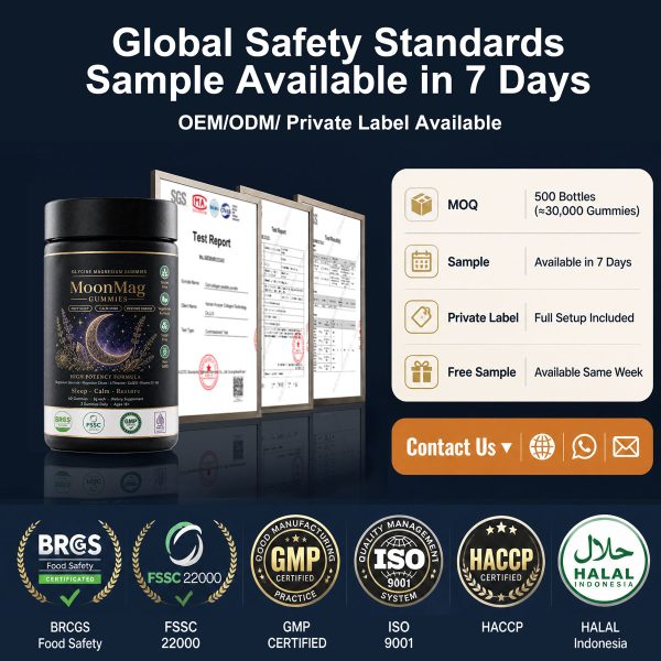 Private Label Magnesium Glycinate Gummies OEM: Custom L-Theanine Sleep Supplements Bulk Buy