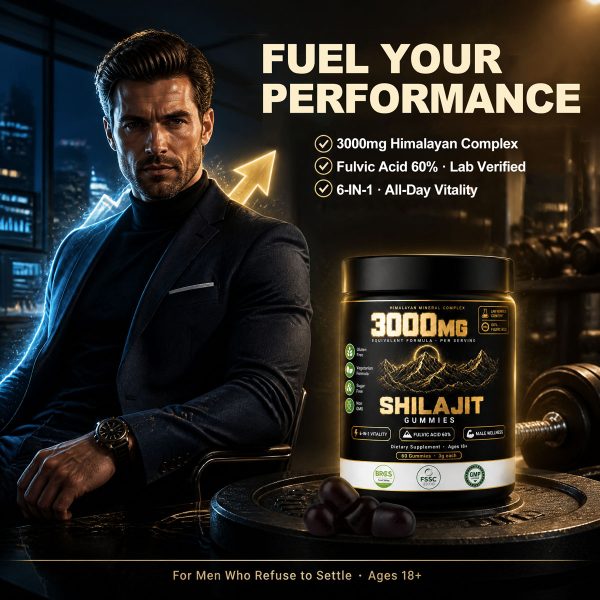 Bulk Shilajit Gummies OEM/ODM | Private Label 6-in-1 Male Vitality Blend Supplement Custom Manufacturing | 3000mg Himalayan Shilajit Extract 60% Fulvic Acid Wholesale