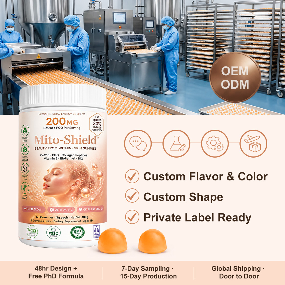 Private Label CoQ10 PQQ Collagen Peptide Gummies OEM: Bulk Anti-Aging Skin Beauty Supplement Manufacturer - Image 6