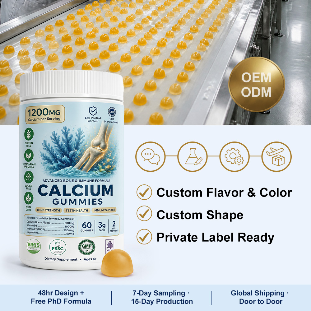 Private Label Calcium Gummies OEM: Custom 8-in-1 Bone Growth Matrix with Bioavailable Peptides - Image 6