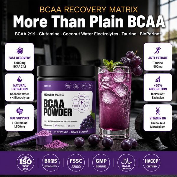 BCAA amino acid powder grape flavor private label product detail 3