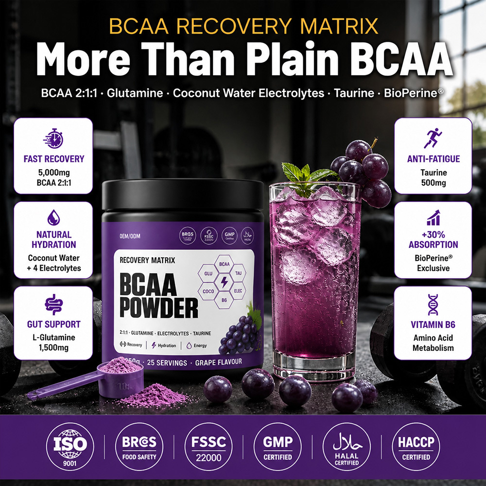 BCAA amino acid powder grape flavor private label product detail 3