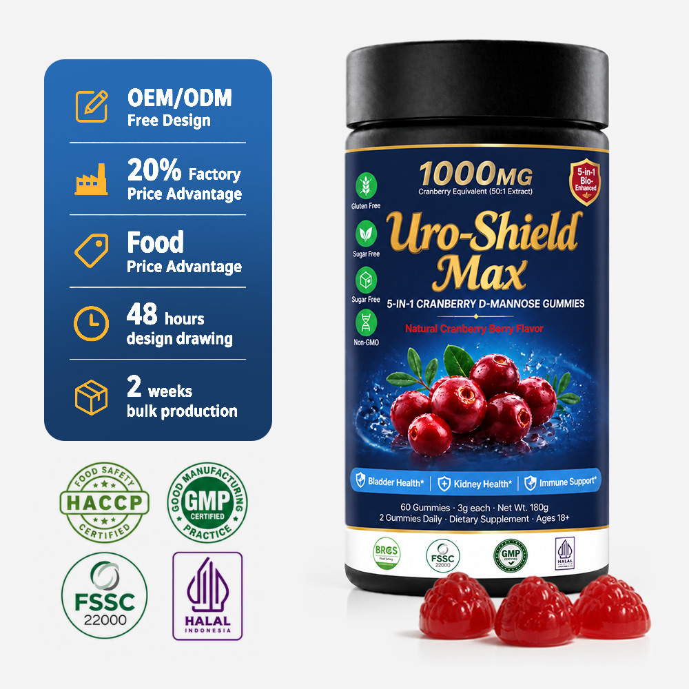 Cranberry D-mannose urinary tract support gummies OEM product image 2