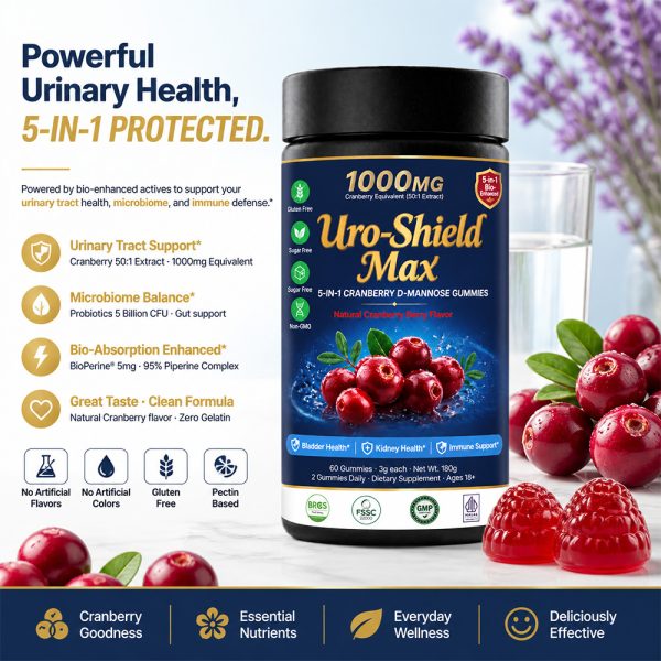 Cranberry D-mannose urinary tract support gummies OEM product image 5