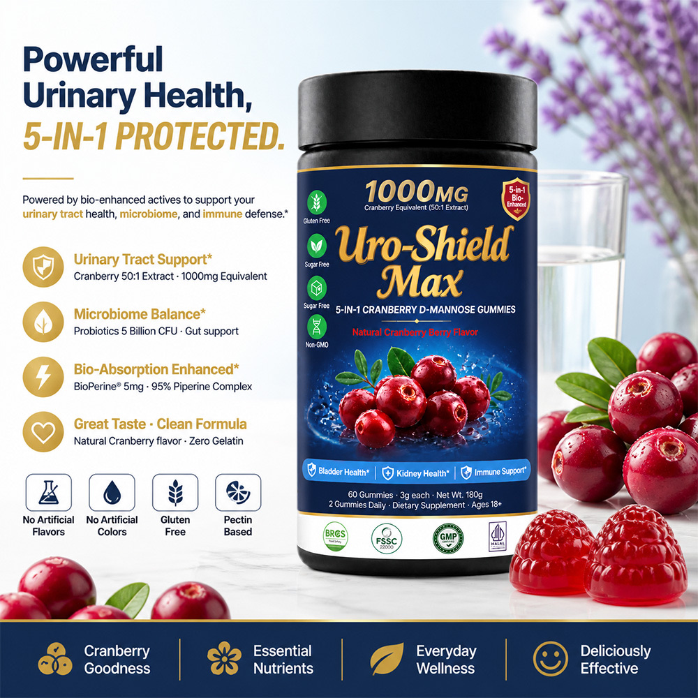 Cranberry D-mannose urinary tract support gummies OEM product image 5