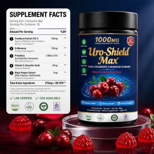 Cranberry D-mannose urinary tract support gummies OEM product image 7