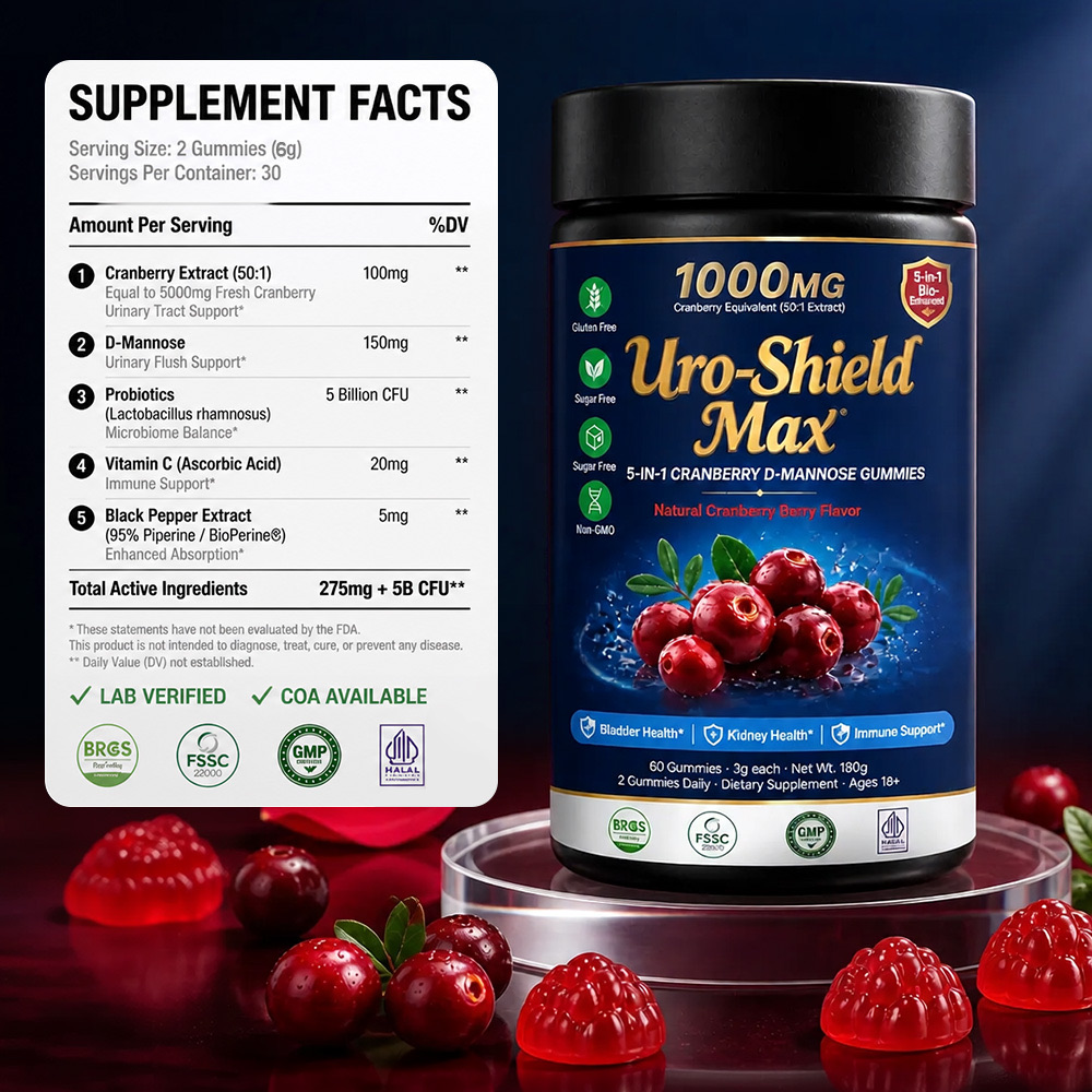 Cranberry D-mannose urinary tract support gummies OEM product image 7