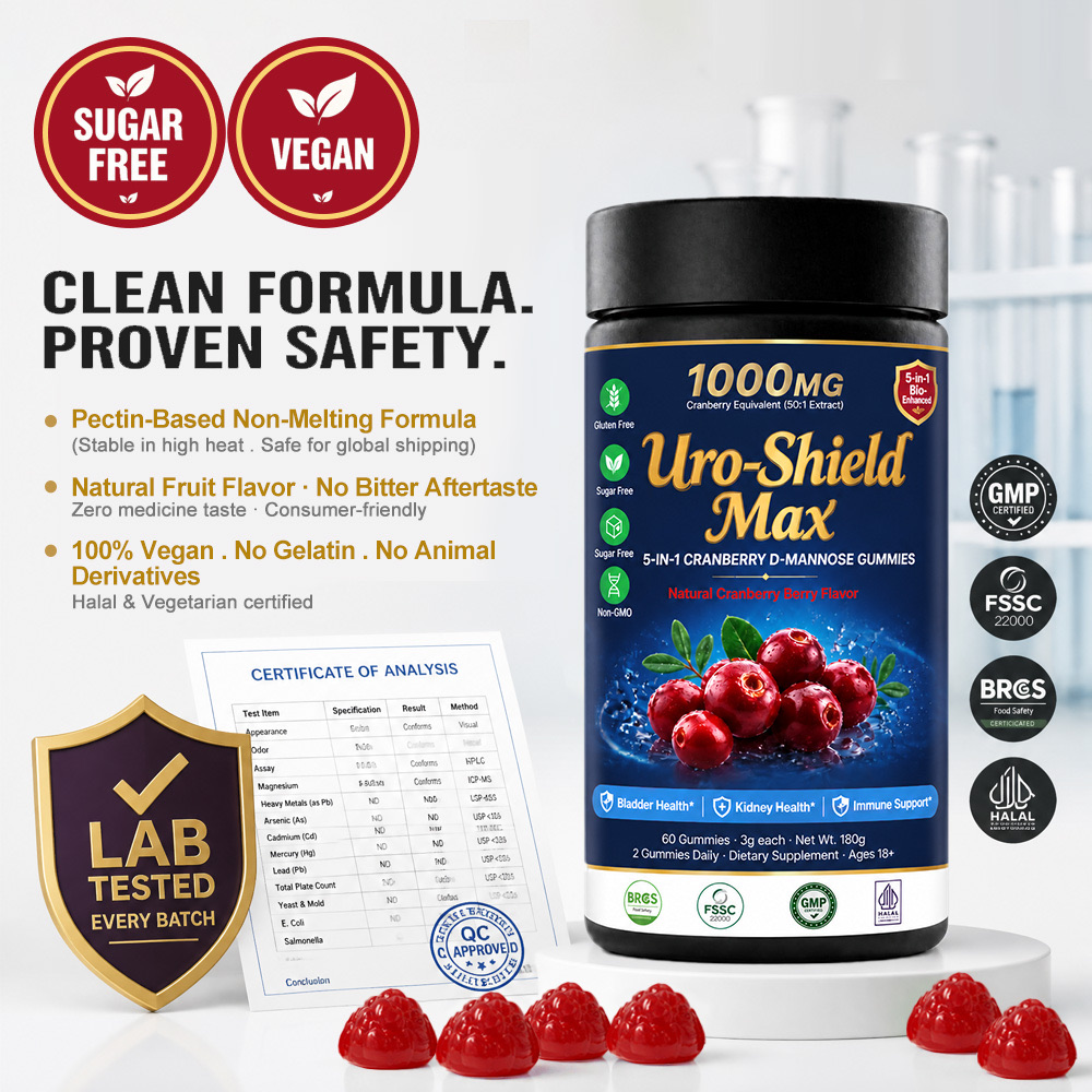 Cranberry D-mannose urinary tract support gummies OEM product image 10