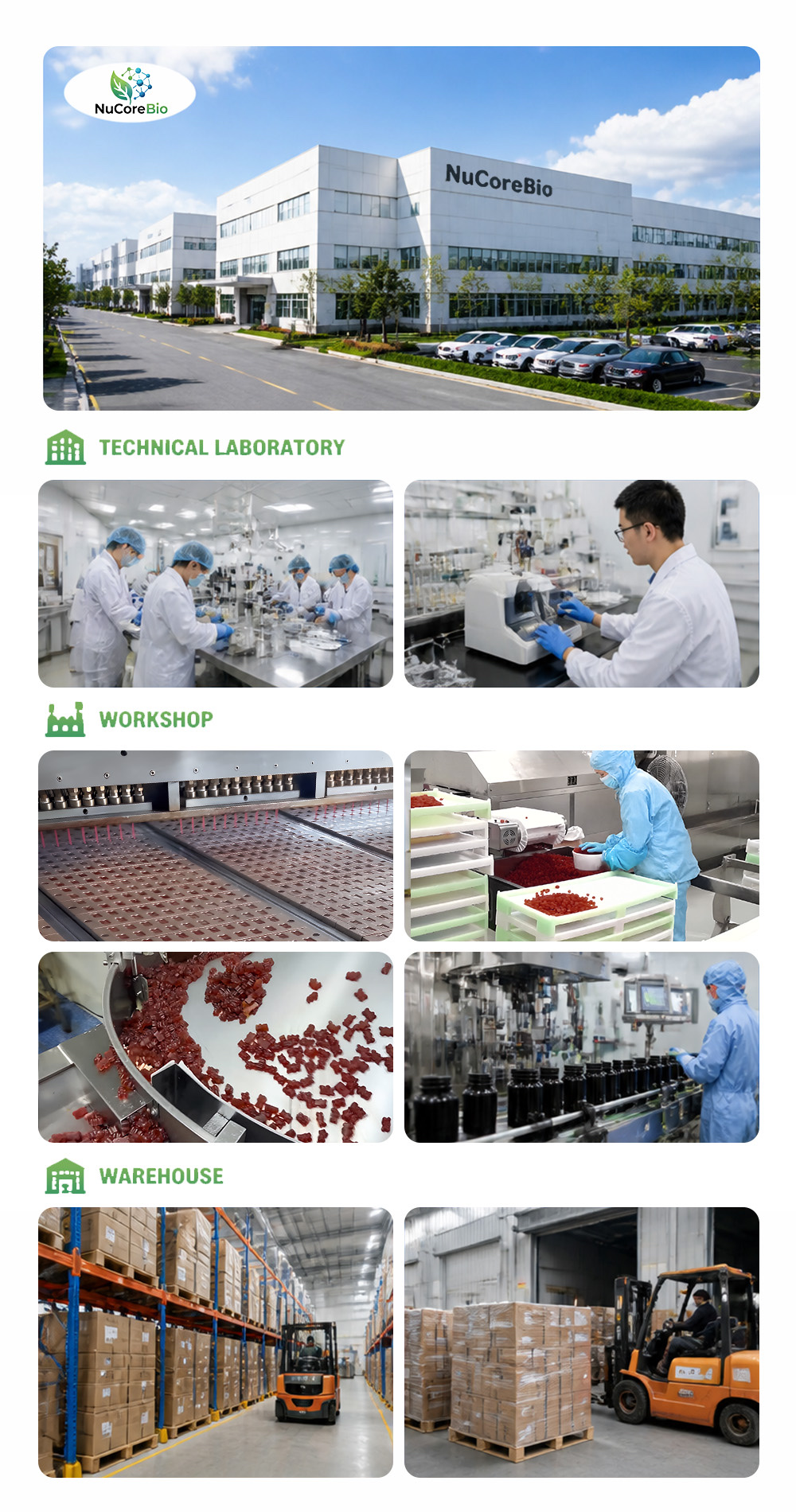 NuCoreBio supplement OEM ODM manufacturing, quality, packaging and customization capability