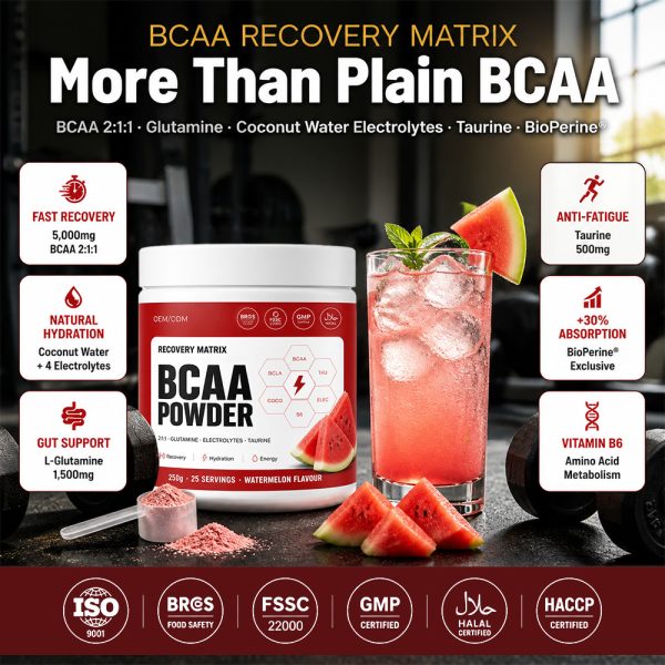 BCAA amino acid powder watermelon flavor private label product detail 3
