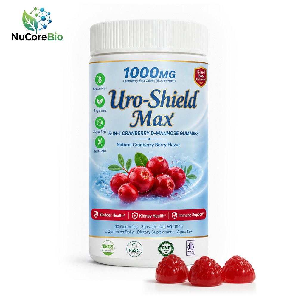 White label cranberry D-mannose urinary tract support gummies private label OEM white bottle
