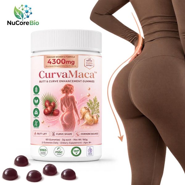 Wholesale CurvaMaca Peptide Herbal Extract Gummy Women Butt Lift Body Shaping Manufacturer