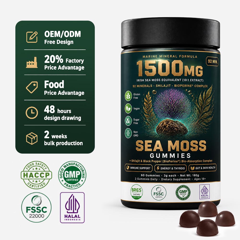 OEM Active Peptide Sea Moss Shilajit Gummies Bulk | Custom Mineral Supplement Contract Manufacturer - Image 2